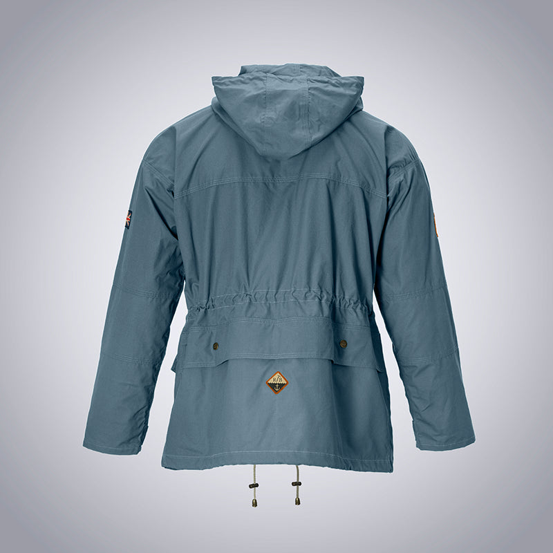 Rear view of a Shimi smock in Blue